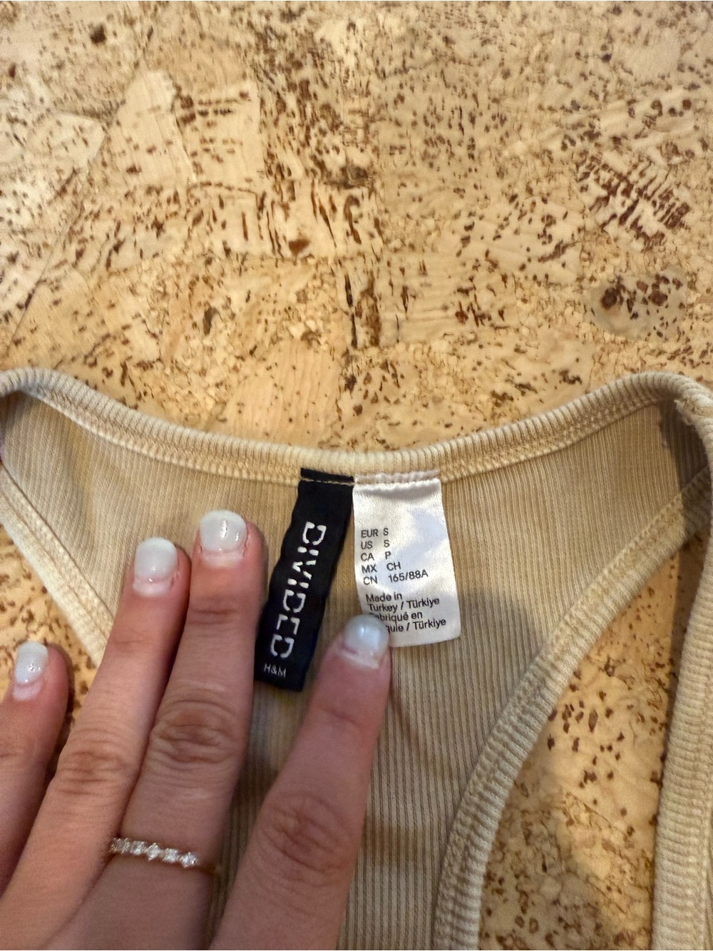 Divided Racerback Tank Top - Beige/Cream Ombre - Picture 4 of 4